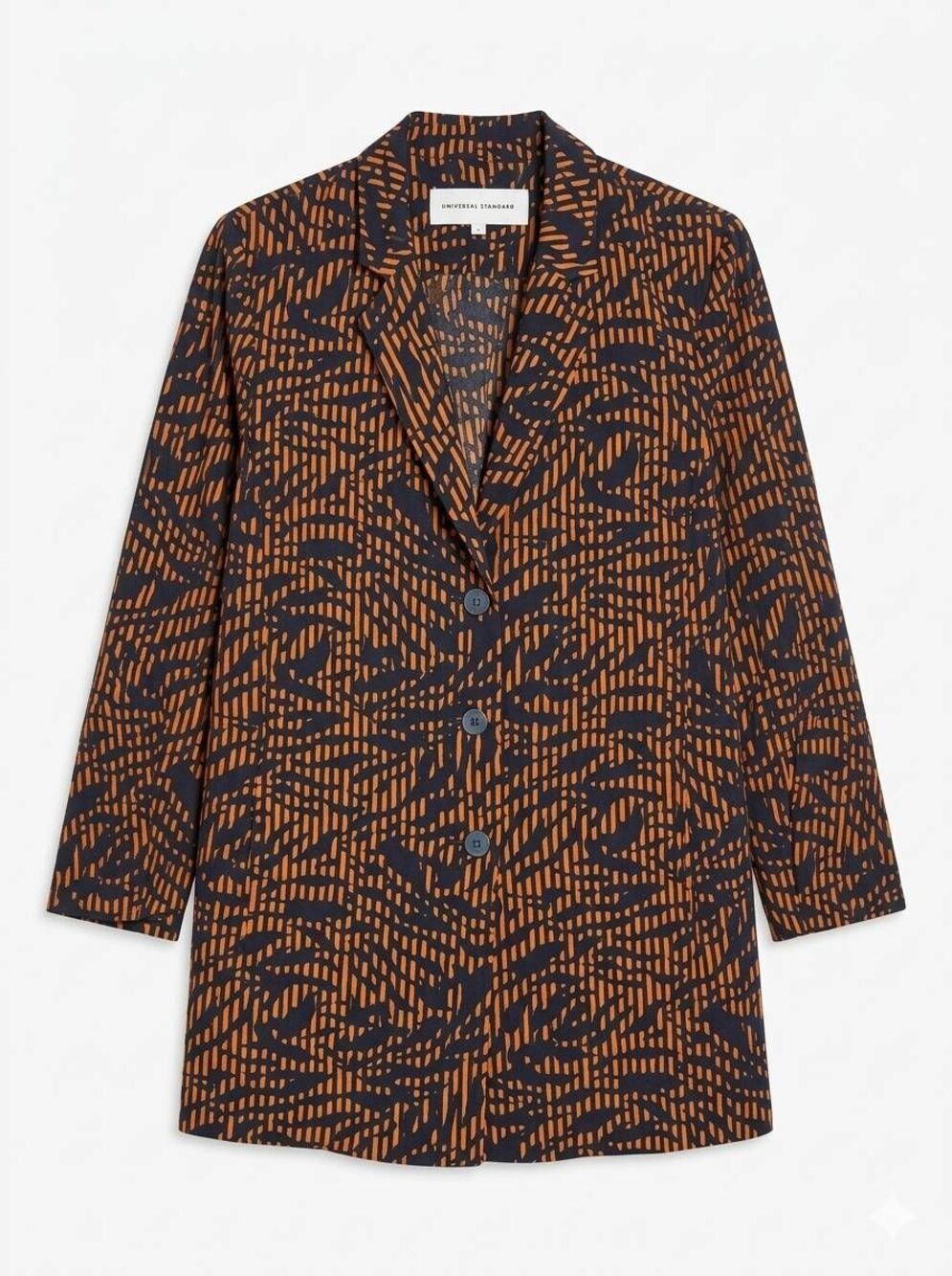 🔹️Crocodile Ladies Blue & Yellow Print Lightweight Blazer Jacket XLarge